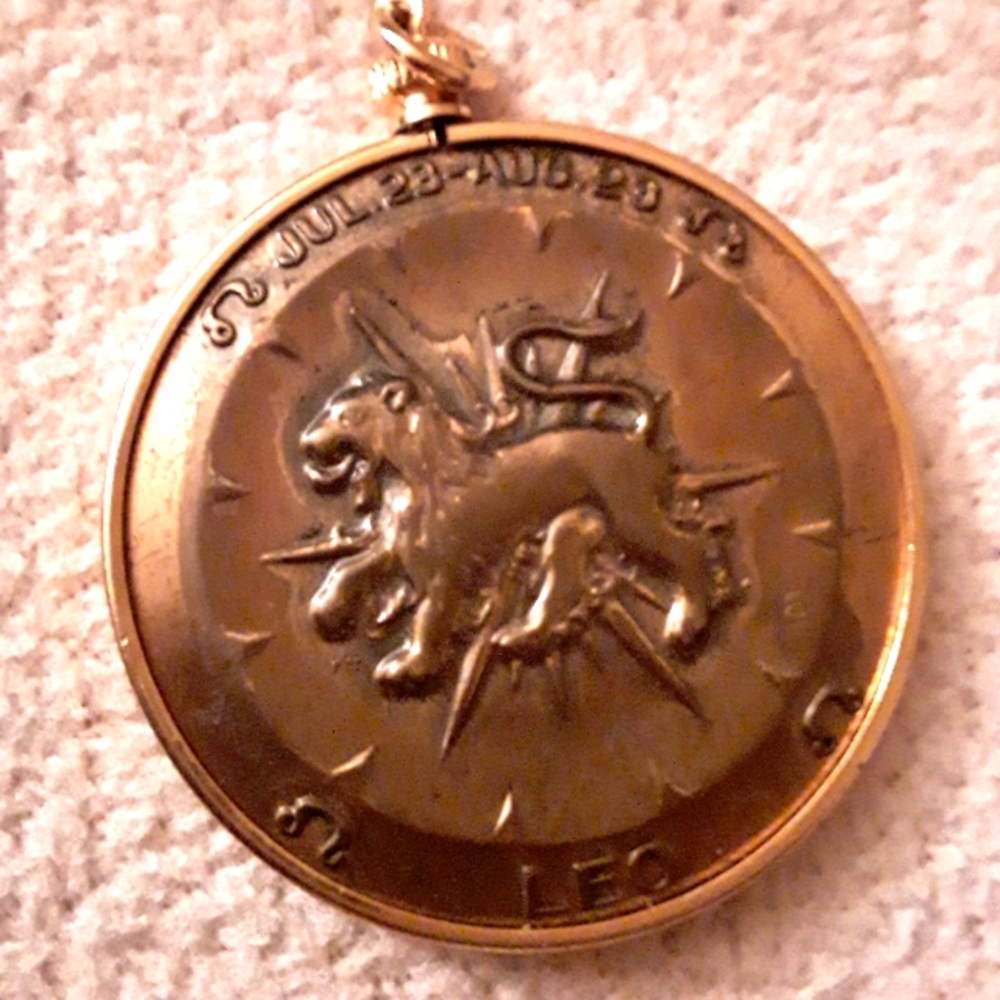 Large Vintage Leo Zodiac Pendant